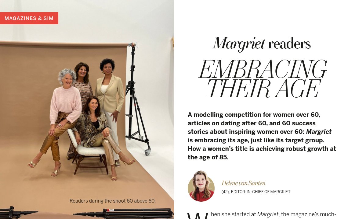 Margriet: Embracing age - DPG Media Annual Report 2023