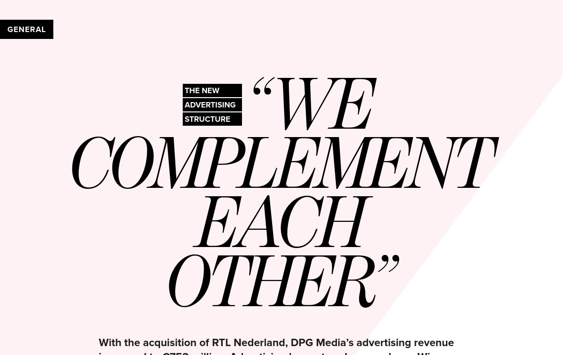 The new advertising structure - DPG Media Annual Report 2025